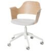 Conference Chair with Castors White Stained Oak Veneer Beige