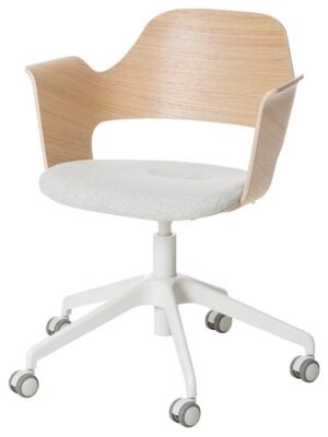 Conference Chair with Castors White Stained Oak Veneer Beige