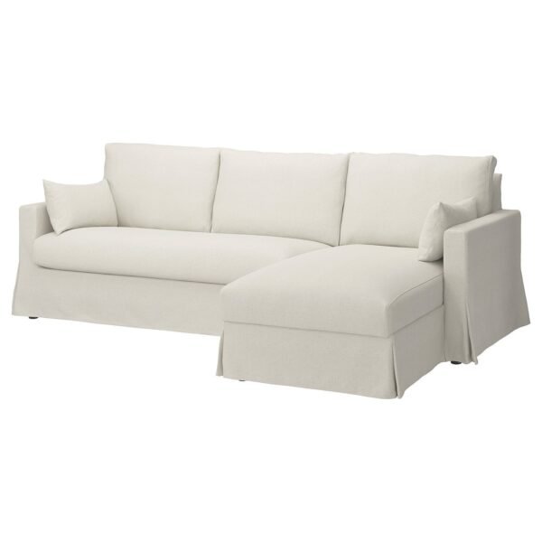 3 Seat Sofa with Chaise Longue Right Natural