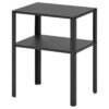 Bedside Table Black 37×28 cm