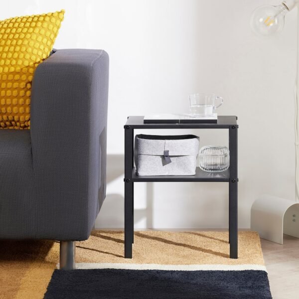 Bedside Table Black 37×28 cm