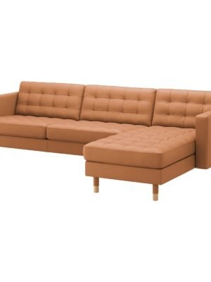 4 Seat Sofa with Chaise Longue Golden Brown