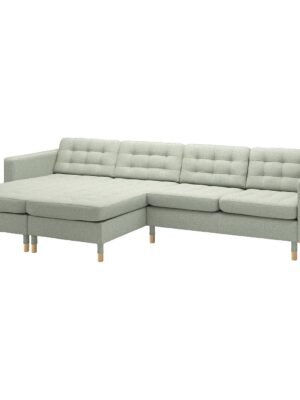 4 Seat Sofa with Chaise Longue Light Green