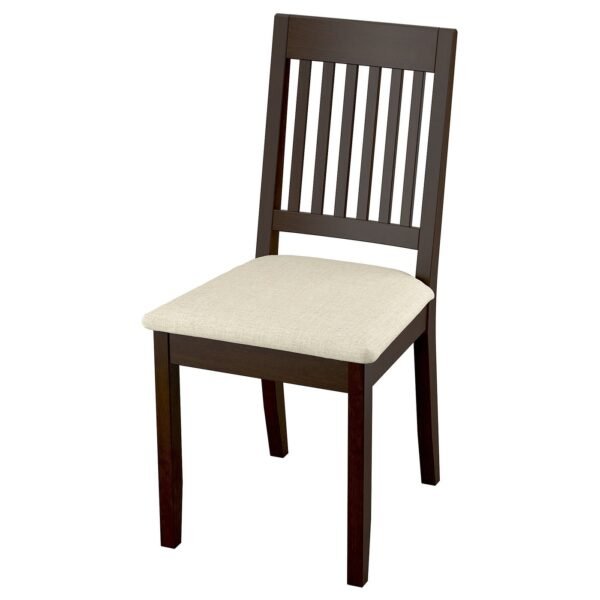 Chair Dark Brown with Light Beige Seat