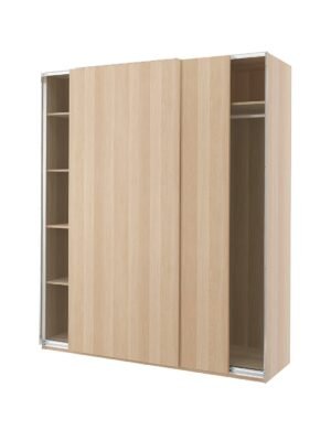 Wardrobe White Stained Oak Effect 200×66×236 cm