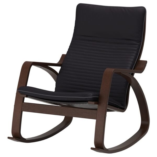 Rocking Chair Brown with Black Cushion
