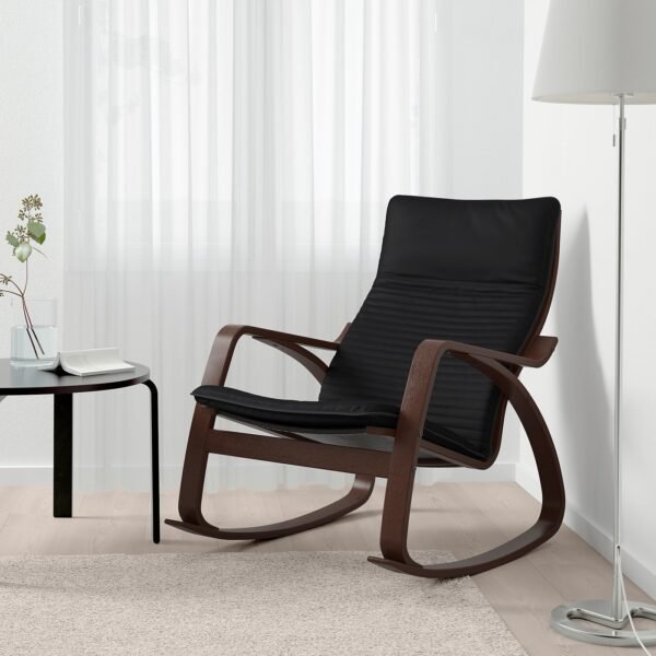 Rocking Chair Brown with Black Cushion