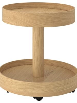 Side Table on Castors Oak Veneer