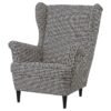 Wing Chair Black Beige