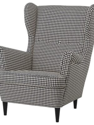 Wing Chair Black Beige