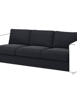 3 Seat Section Sofa Black Blue